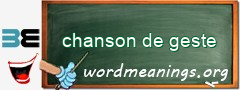 WordMeaning blackboard for chanson de geste